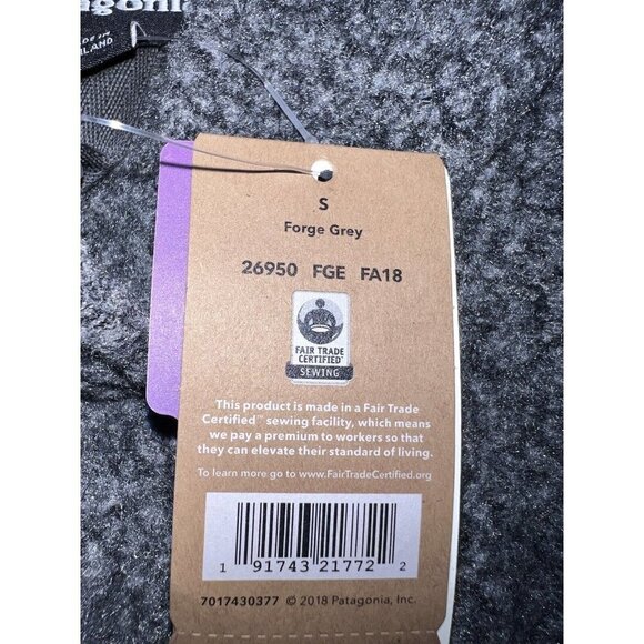 NWT PATAGONIA Womens Woolyester 1/4 Zip Pullover Fleece Sweatshirt Size S - Picture 9 of 9